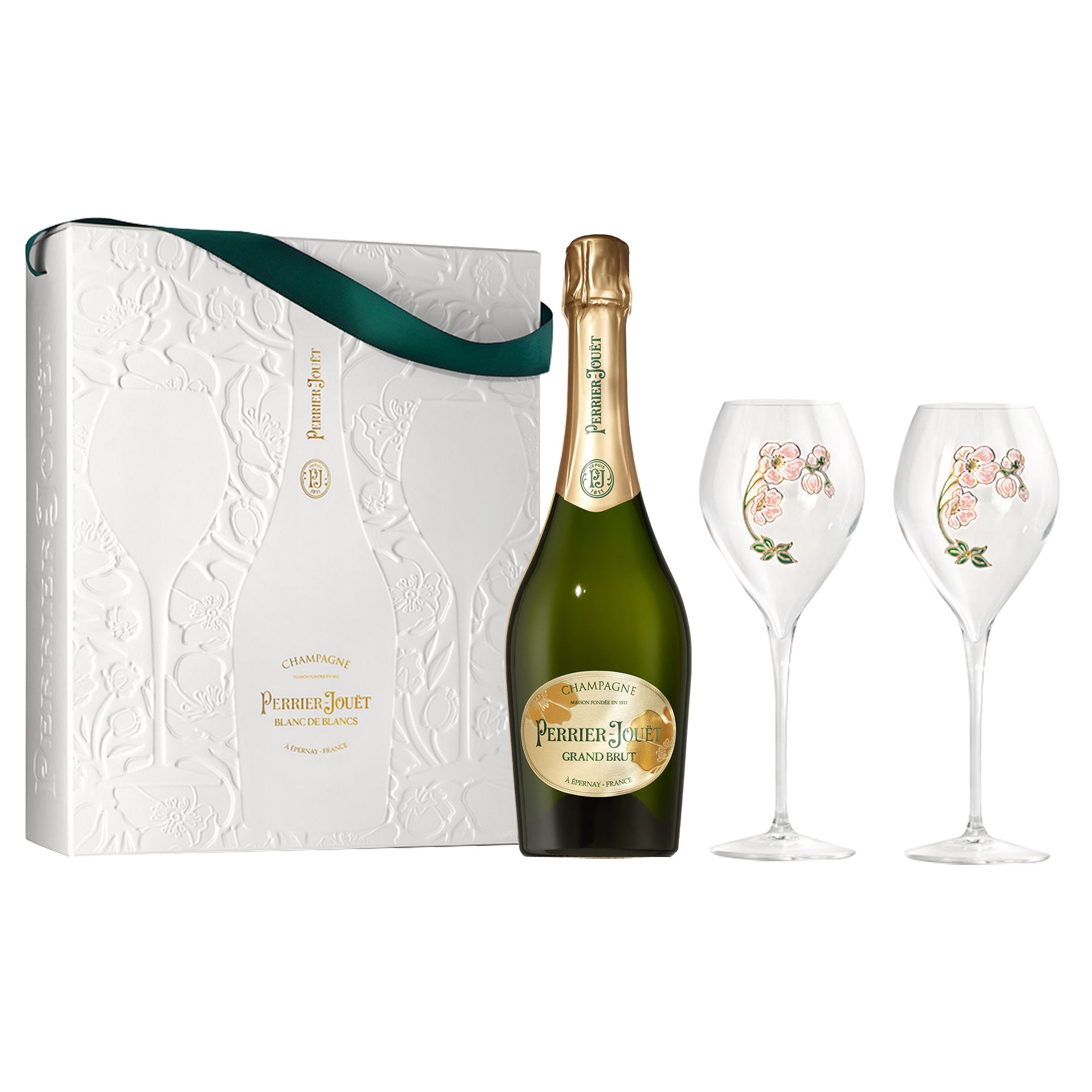 Perrier-Jouët Grand Brut Champagne and Twin Flute Gift Pack